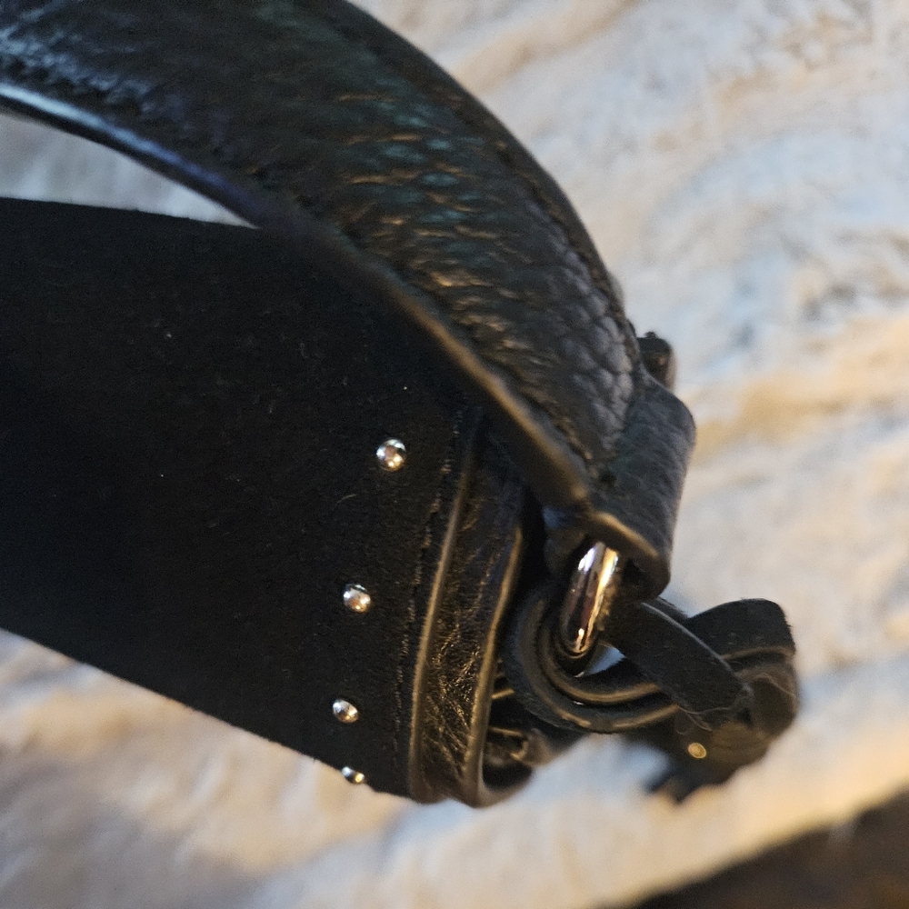Kate Spade Black Suede Crossbody Bag Silver Studs & Tassel - Picture 2 of 9